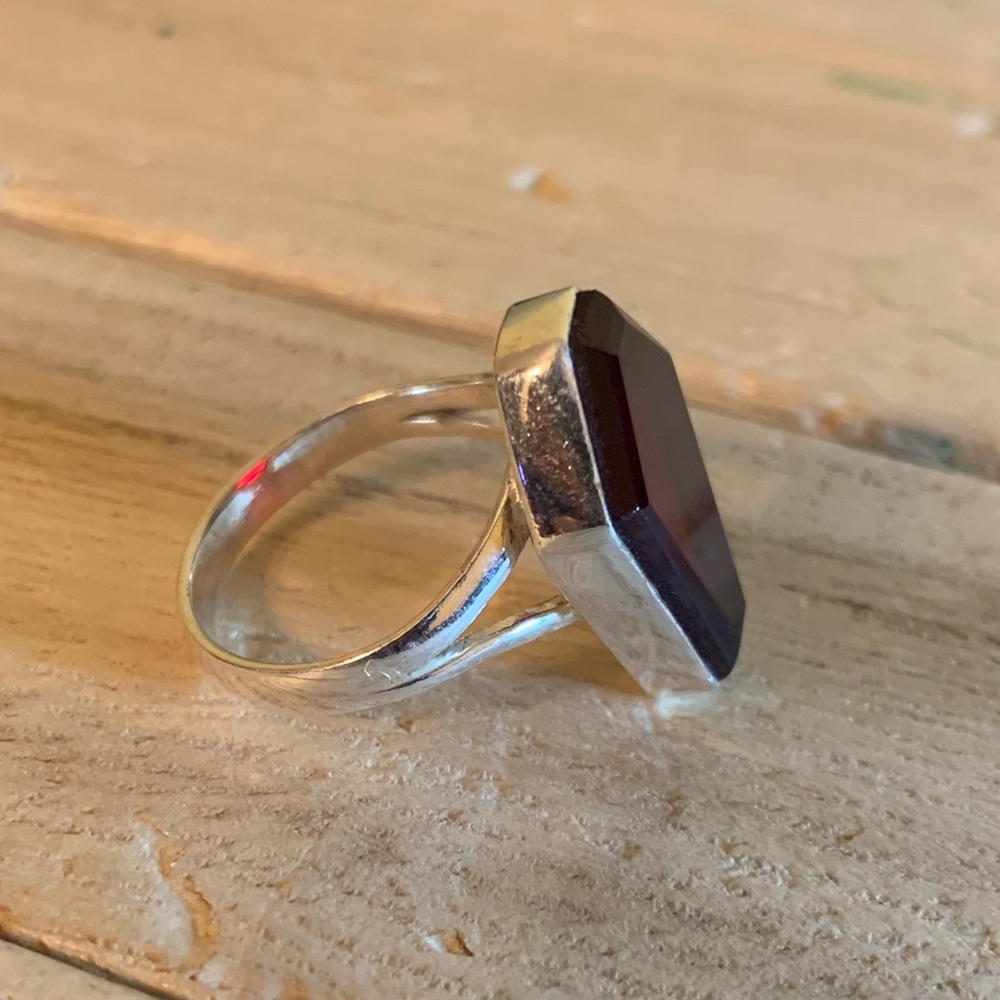 Blood red coffin silver ring handmade goth vampire - Picture 7 of 13